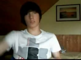 Gay twink boy wanks big dick